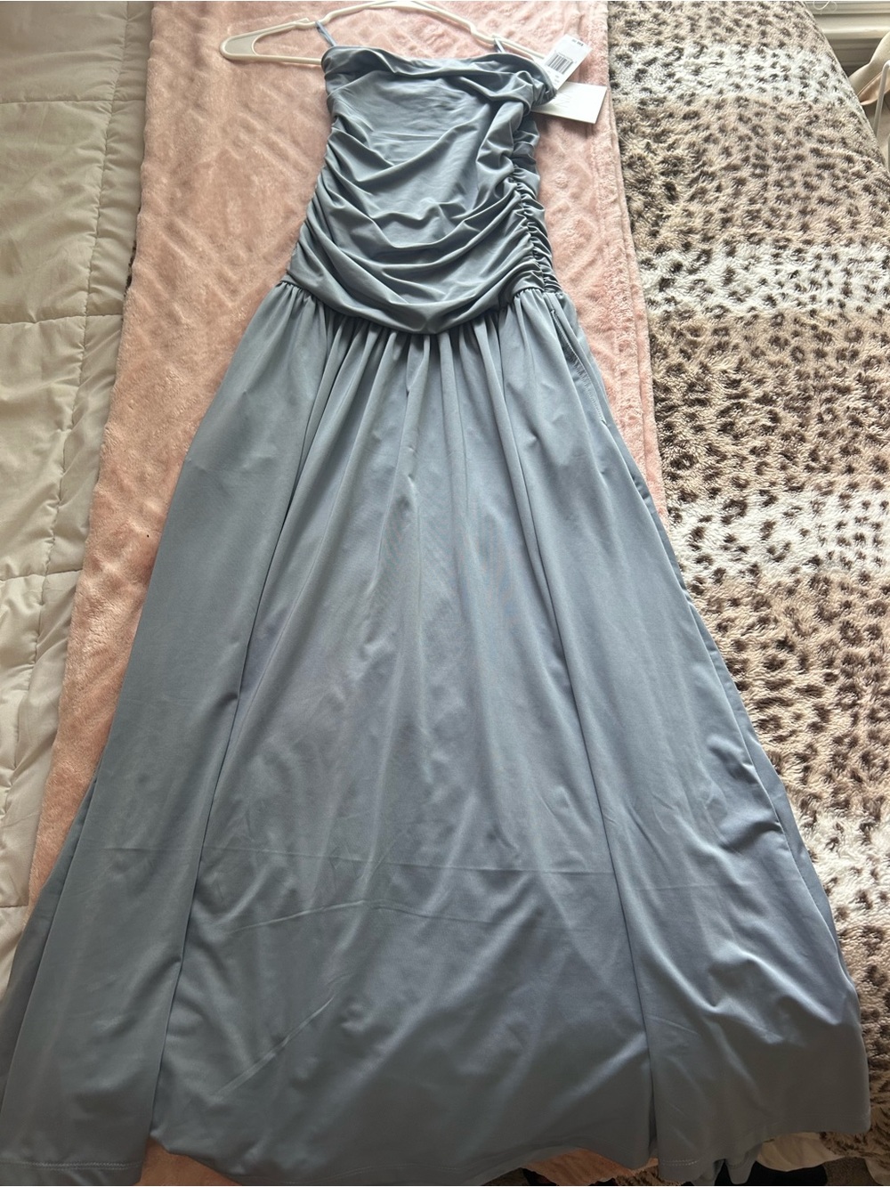 Strapless Blue Maxi Dress